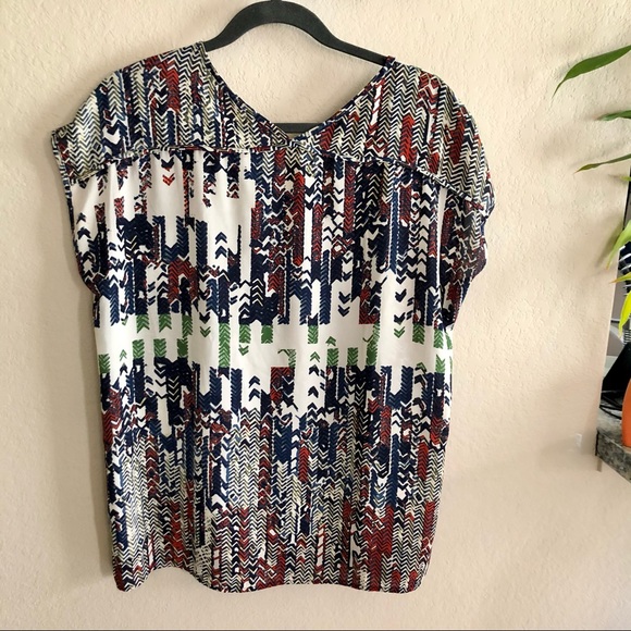 Anthropologie geometric sleeveless blouse, medium - Picture 6 of 6
